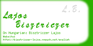 lajos bisztriczer business card